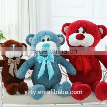 Yangzhou plush toy factory supply teddy bear plush toy with bow