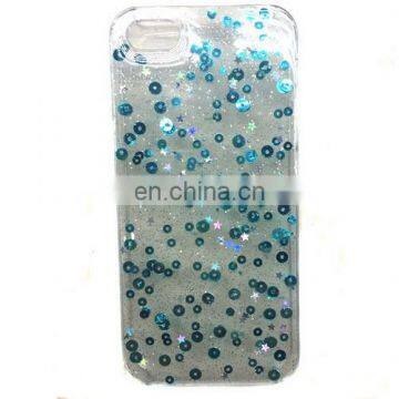 New Arrival Wholesale Beautiful Cheap Plastic Shiny Round Star Sequin Mobile Phone Cover