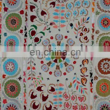 Wholesale New Design White Base Suzani Hand Embroidered Wall Hanging Tapestry photo-3
