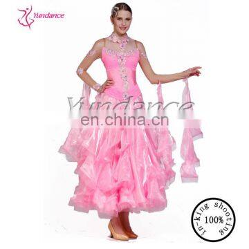 Pink and woman ballrooom dance wear 2015 B-10174