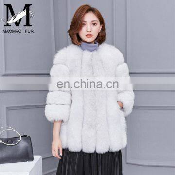 Fashion Style Real Fox Fur Short Coat Women Russian Fox Fur Coat