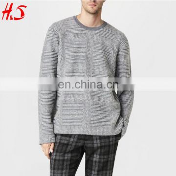 Best Selling Hot Chinese Round Neck Woven Tartan Jumper Wool Sweater For Men