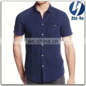 Fashion casual 100% cotton breathable denim t shirt