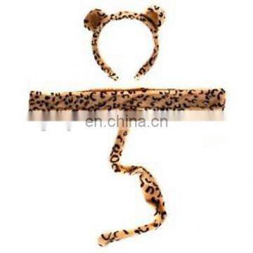 Plush leopard ears and tails set Kids favourite party roll play toys