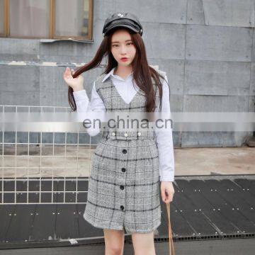 2015 Women New Sexy Fashion Wool Vest Dress , Wholesale Simple Lattice Fashion Dress photo-5