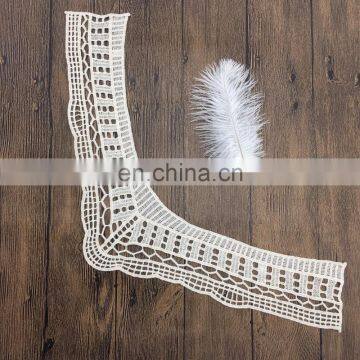 OLN 111 stylish V design cotton crochet neck lace for women garment