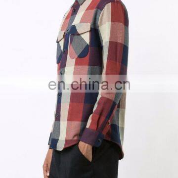 Red and Navy Checked Cotton Flap Pocket Shirt From W.W.S 100% Cotton Shirt. photo-2