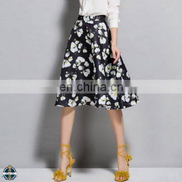 T-SK507 Summer Midi Flower Printed Women Skirts