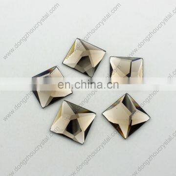 Sqaure Glass Stones Flatback With Silver Plating