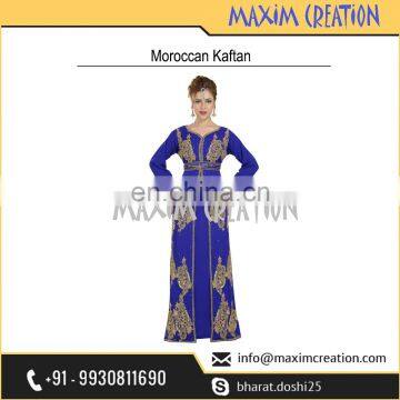Top Rated Moroccan Party Wear Caftan With Beautiful Unique Embroidery Design 6453 photo-3