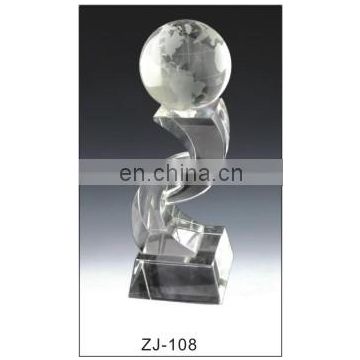 Globe Ball Crystal Glass Trophy For Match Decoration