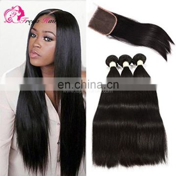 Virgin Wholesale Brazilian hair hair extension human hair 3 bundles with closure