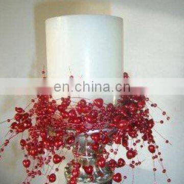 Red Pearl Bead Garland for Candle decor