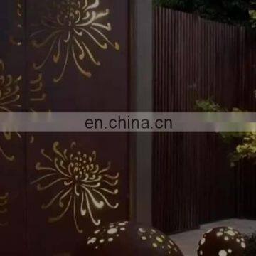 Outdoor Laser Cut Corten Steel Garden Screen Panels