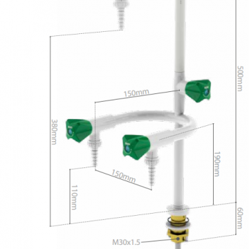 three valve bench mounted fittings