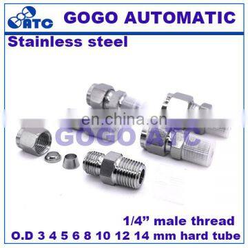 High Quality Quick Coupler ZG 1/4'' Male Thread O.D 4 mm Hard Tube Stainless Steel Straight Connectors Flexible Pipe Coupling photo-2