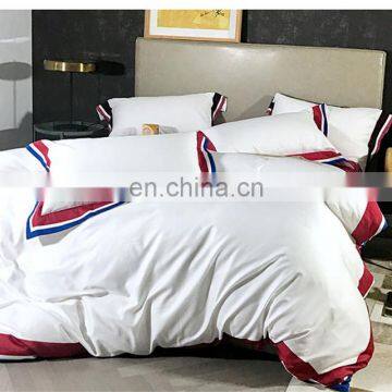 Red And Black Hotel Luxury Satin Duvet Cotton Bed Sheet Bedding Comforter Set King Size Bed Set photo-6