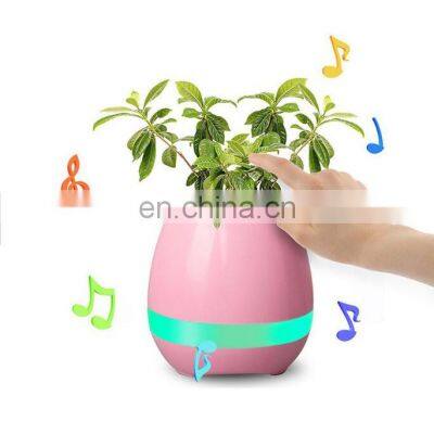 LED smart 7 colors changed  night light musical blutooth plastic  flower pot for home decoration or gifts