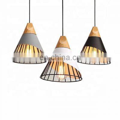 Modern Wood Pendant Lights Metal Shade Lights Restaurant Bar Cafe Living Room Nordic Pendant Lamp