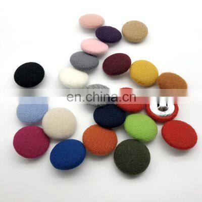 Colorful shank flat pignose 12mm/20mm cotton fabric covered mushroom buttons