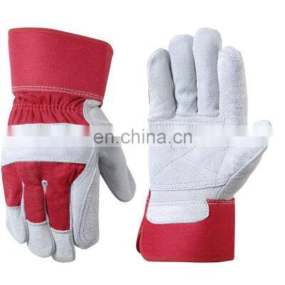 Working Labor Gloves for Construction reasonable price Red White labor working gloves with cotton back knit cuff