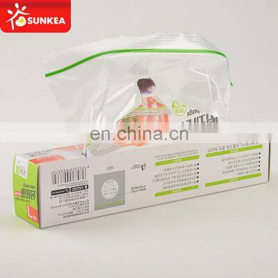 Safe Food Storage Packaging Double Zipper Freezer Plastic Bag