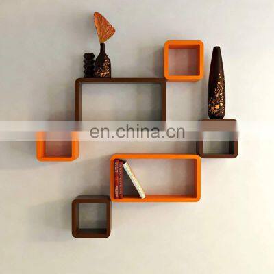 Wall Shelf Set of Six Cube Rectangle Designer Wall Rack Shelves