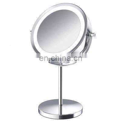 Hot Selling Double-sided Stainless Steel 6X 7X Cosmetic Mirror Household Extendable Free Standing Mirror Bathroom Makeup Mirror photo-2