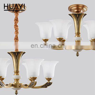 HUAYI Hot Sale Zinc Alloy Multipurpose Chinese Style Modern Living Room Restaurant E27 Chandelier