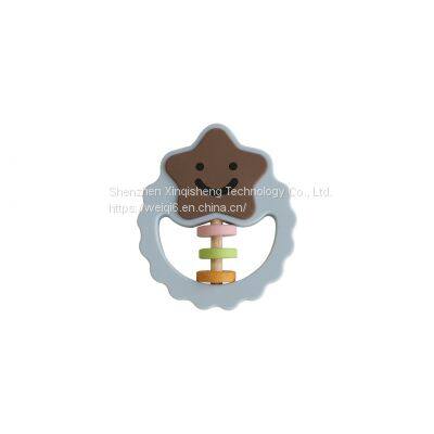 Star Silicone Baby Teether Food Grade Silicone Teething Ring Baby Teething Pendant photo-2