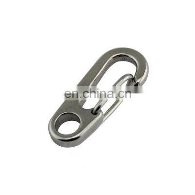 Wholesale Stainless Steel 304/316 Carabiner Quick Released Eye Split Keychain Snap Clip Hook 35MM Dog Leashes Bag Carabiner photo-5