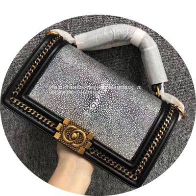 Light Luxury Women's Bag Pearl Fish Chain Bag Leather Devil Fish Gold 2022 New One-Shoulder Messenger Bag