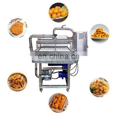 automatic cake bread and batter nugget coating fill fried chicken meat peanut battering machine