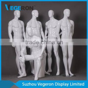 Glossy White Sitting Male Mannequin photo-5