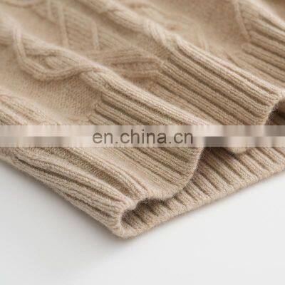 Custom 7GG Winter Thick Turtleneck Pullover 100% Cashmere Women's Sweater Solid Pattern Knitted Casual Style With Front Logo photo-4