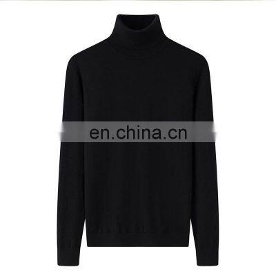 High End Custom Private Label Cashmere Turtleneck Pullover Wholesale OEM Service Formal Winter Knit Sweater with Solid Pattern