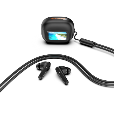 UI TWS Bluetooth V5.3 Earbuds With LED Display Screen Keychain Wireless Lanyard Anti-Rope Earphones Headset photo-4