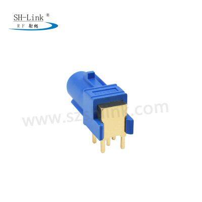 Auto connector Fakra PCB Male connector Blue C-bent insert plate right angle