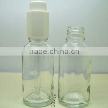 50ml clear essential oil glass bottle with plastic press button dropper