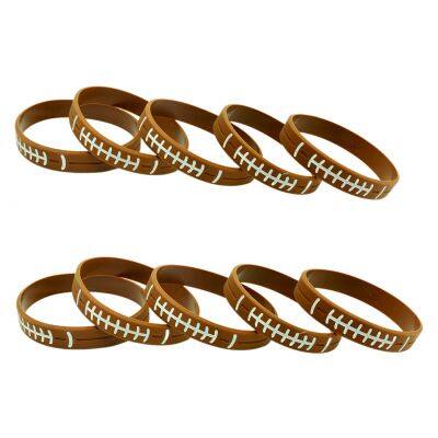 Hot Sale Rugby Silicone Bracelet Sporting Goods Outdoor Group Competition Activity Theme Ball Custom Silicone Wristband