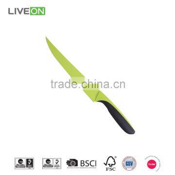 High Quality PP+TPR Handle Colored Blade Slicing Knife