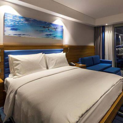 Modern Bedroom Furniture Storage Double Bed With USB Interface and Fabric Headboard Wooden Beds photo-4