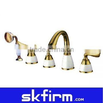 Gold Polished Fashion Design Brass Bathroom Water Tap