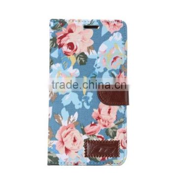 new arrival Flower Pattern Leather Flip Case For sony Xperia c4