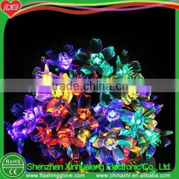 Solar powered LED flower strip light