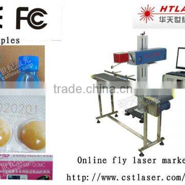 Online fly laser marker