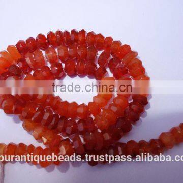 carnelianfaceted rondelle beads