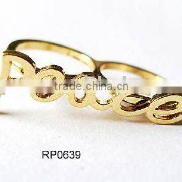 Fashion double gold ring