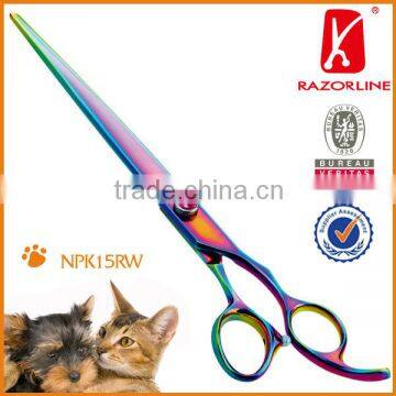 NPK15RW SUS440C Rainbow Pet shear TIJERAS DE MASCOTA