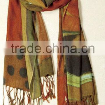 elegent women woven silk/cashmere scarf